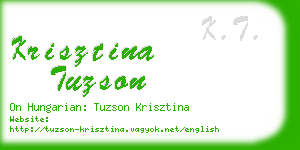 krisztina tuzson business card